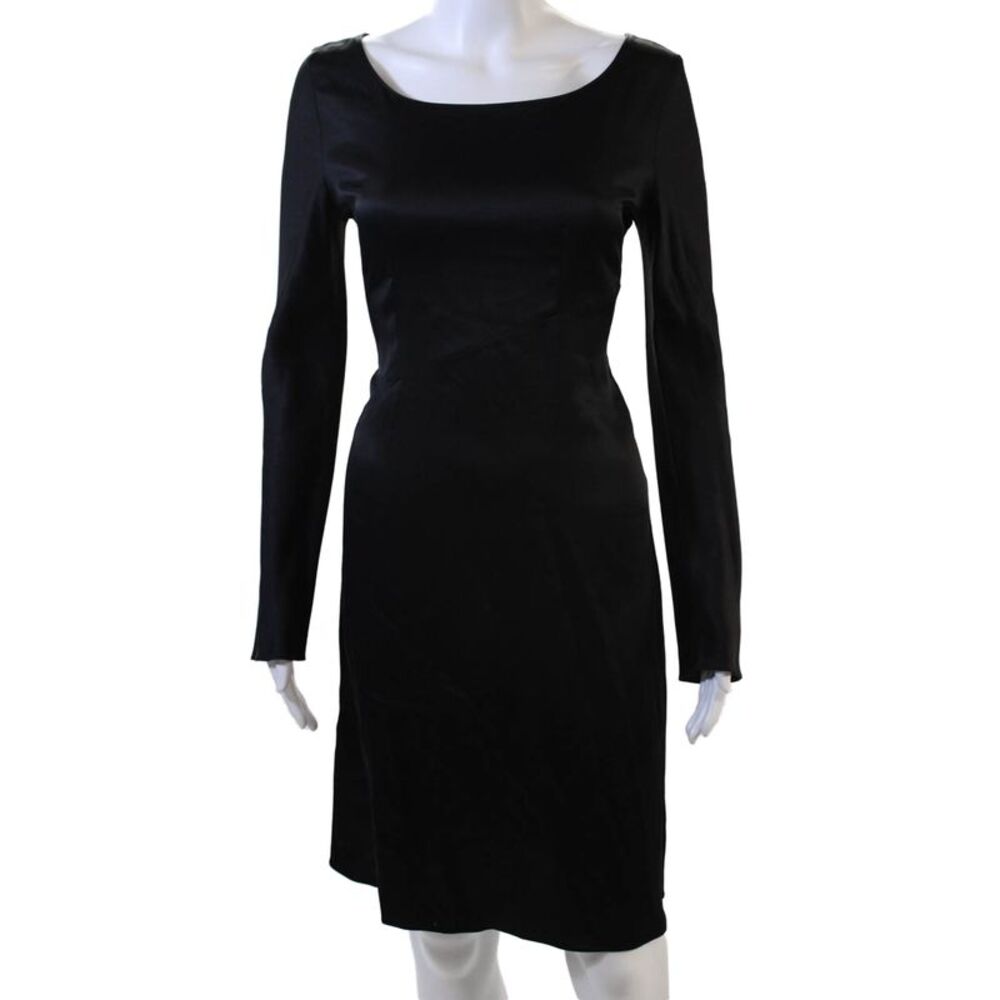 Vanessa Bruno Women Sheath Dress Black Long Sleeve Knee Length Size 36